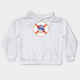 Puffin Sailor (Background) Kids Hoodie